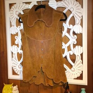 Authentic Suede leather vest.